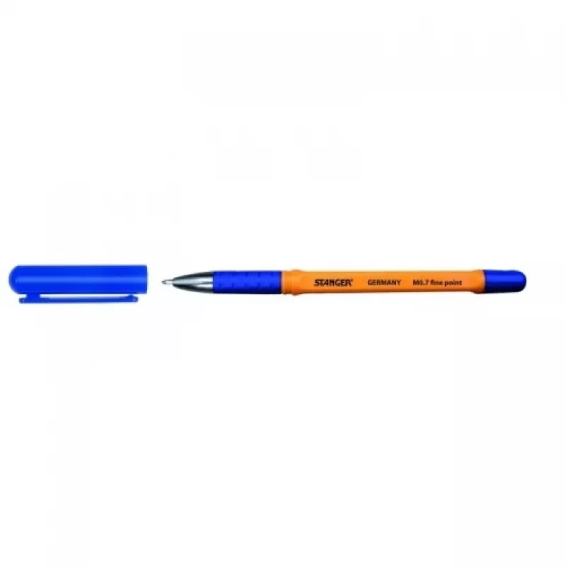 Lodīšu pildspalva Stanger 18000300056 0.7 mm smalkais rakstīšanas gals ar mīksto satvērienu, zila tinte