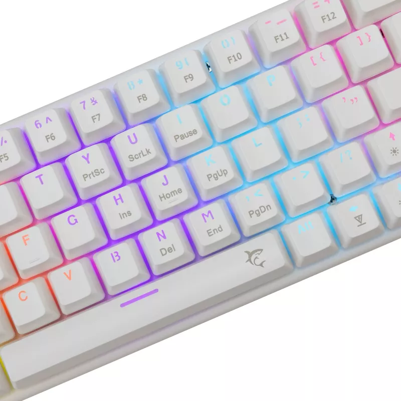 Mehāniskā tastatūra White Shark Wakizashi-2 US Red Switch, Tenkeyless/US izkārtojums, Balta
