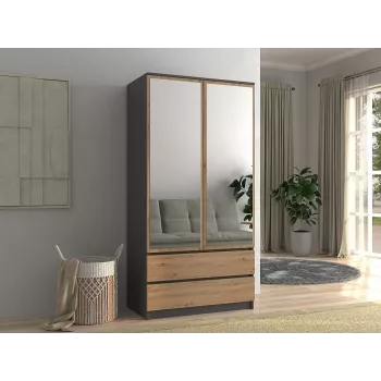 Topeshop SZAFA MALWA AN/AR L bedroom wardrobe/closet 5 shelves 2 durvis(s)