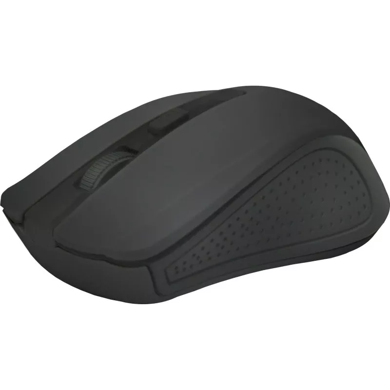 Bezvadu RF pele DEFENDER Accura MM-935 — optiskā 1600 DPI, piemērota abām rokām, 3 pogas, USB uztvērējs, melna