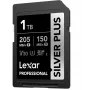 SDXC atmiņas karte Lexar Professional SilverP UHS‑I 1 TB, lasīšana 205 MB/s, rakstīšana 150 MB/s, UHS‑I