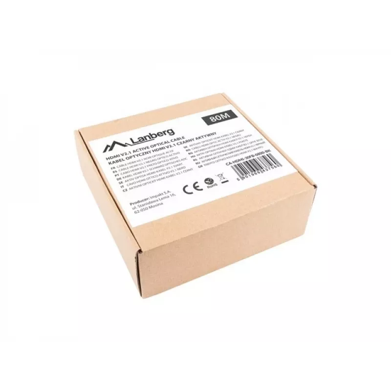 HDMI KABELIS M/M V2.1 80M 8K MELNS OPTISKAIS AOC LANBERG