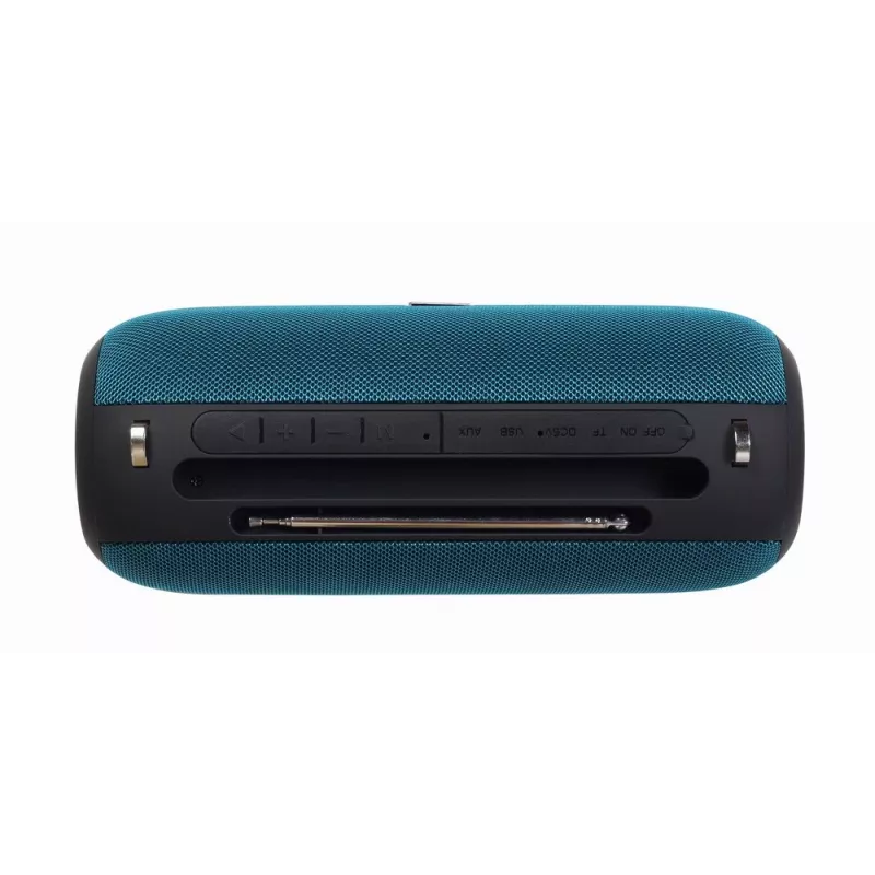 Stereo pārnēsājamais skaļrunis GEMBIRD SPK-BT-17-G — Bluetooth 5.1, 5 W RMS, 1200 mAh, MicroSD, FM, AUX