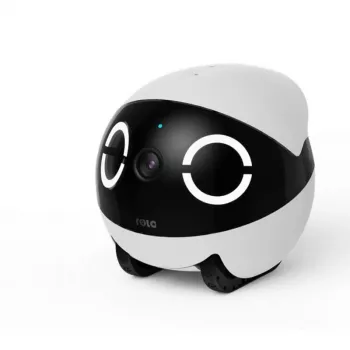 Robotizēts mājdzīvnieku monitors Enabot Rola Mini — Wi‑Fi, 5000 mAh baterija, 3 MP, 137° skata leņķis, balta/melna