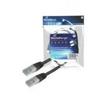 komutācijas kabelis MediaRange RJ45 U/UTP C5e 5.0m (UTP) melns Blist (MRCS104)