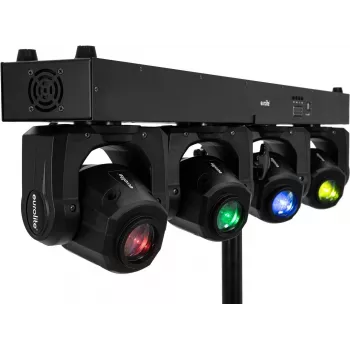 Moving-head spots EUROLITE LED TMH Bar S120 120W RGBW — kompakts skatuves gaismeklis ar motorizētu pan/tilt