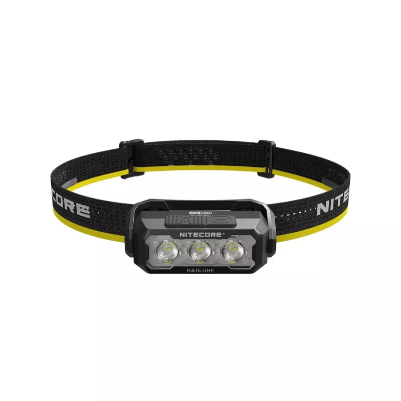 Galvas lukturis Nitecore HA15 UHE – kompakts brīvroku apgaismojums, max 400 lūmeni