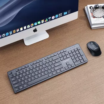 Gembird KBS-WCH-04 bezvadu galda komplekts (tastatūra + pele), melna, US izkārtojums