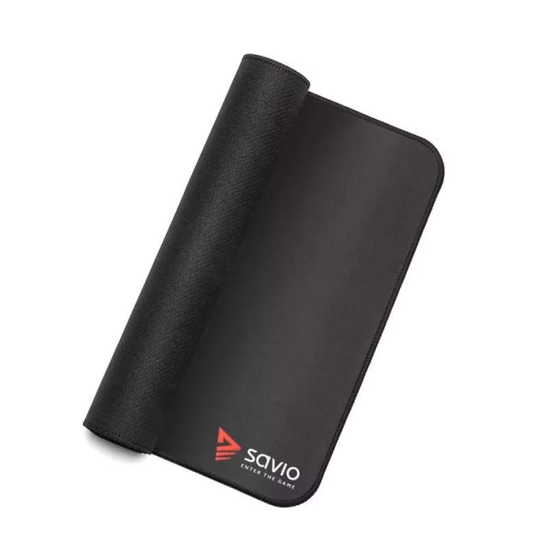 Spēļu peļu paliktnis SAVIO Melns Edition Turbo Dynamic L — 700×300×3 mm, auduma virsma, gumijas pamatne, sašūtas malas
