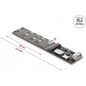 DELOCK OCuLink uz M.2 Key M NVMe SSD adaptera pārveidotājs (modelis 64291)