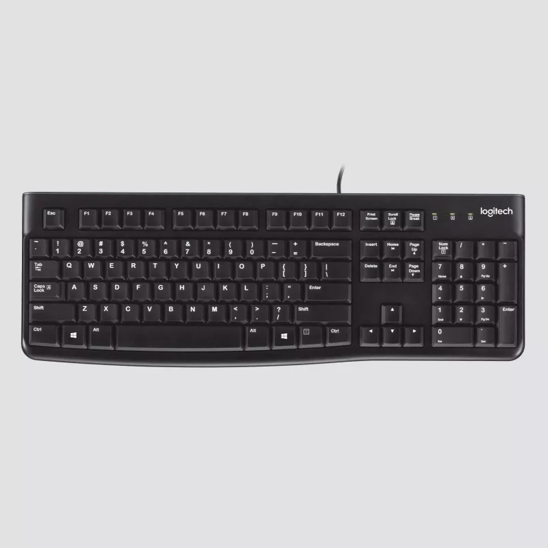 Logitech Desktop MK120 Combo, Melns, Wired, Swiss, 920-002504