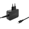 QOLTEC 51024 — Universāls iekštelpu maiņstrāvas lādētājs, 65W PD, 20V/3.25A, 1.2m kabelis, melns