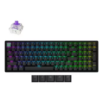 Mehāniskā tastatūra Keychron K4 HE ar Gateron Double‑Rail Magnetic Nebula slēdžiem, bezvadu, melna, US izkārtojums