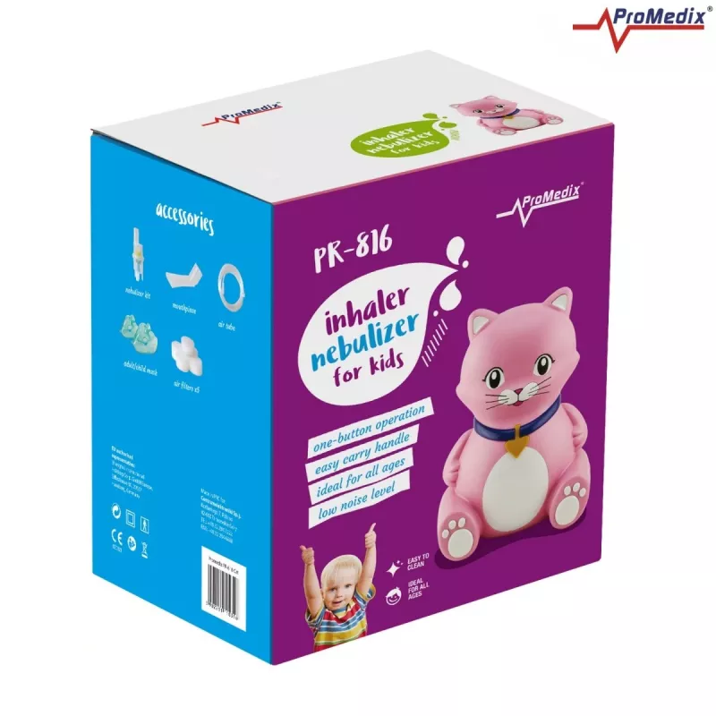 Inhalatora smidzinātājs ProMedix PR-816 kompakts dizains bērniem, modelis PR-816
