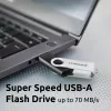Intenso USB zibatmiņa Office Line, 64 GB, USB-A, 3.2 Gen 1x1, melns-sudraba, 64 GB, USB Type-A, 3.2 Gen 1 (3.1 Gen 1), grozāms gredzens, Melna, Sudraba