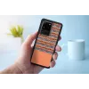 Telefona maciņš man and wood Samsung Galaxy S20 Ultra — brūns rūtains raksts ar melnu apdari