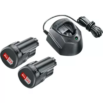 Akumulatora startera komplekts Bosch GAL1210CV 12V ar 2x1,5Ah akumulatoriem un lādētāju