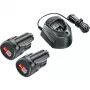 Akumulatora startera komplekts Bosch GAL1210CV 12V ar 2x1,5Ah akumulatoriem un lādētāju