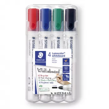 Marķieris Staedtler Lumocolor 351 WP4 Lodes uzgalis Melns Zils Zaļš Sarkans