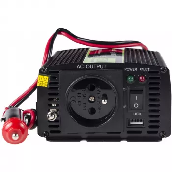 Invertera strāvas adapteris zaļa Cell INV06 12 V līdz 230 V 150 W 50 Hz C tipa spraudnis, 85% efektivitāte, melns