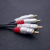 Audio kabelis Qoltec 52338 2m 2xRCA melns