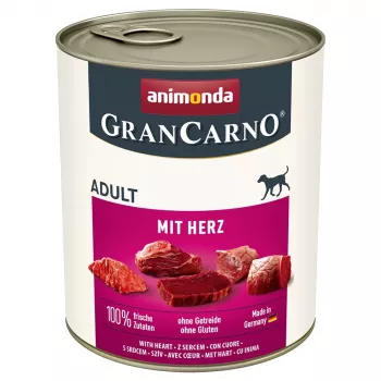 ANIMONDA GranCarno Adult ar sirdīm - mitrā suņu barība - 800g