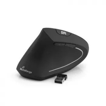 Pele USB optiskā bezvadu 6-POGAS/KREIĻIEM Melna MROS233 Mediarange