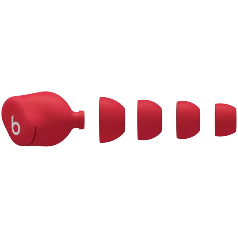 Beats Solo Buds - patiesi bezvadu austiņas - caurspīdīgi sarkanas, modelis A3151 A3150 A3152