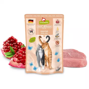 Mitrā kaķu barība Fox4Pets DeliCATessen Teļa gaļa 85 g — pilnvērtīga bezgraudu maltīte pieaugušiem kaķiem