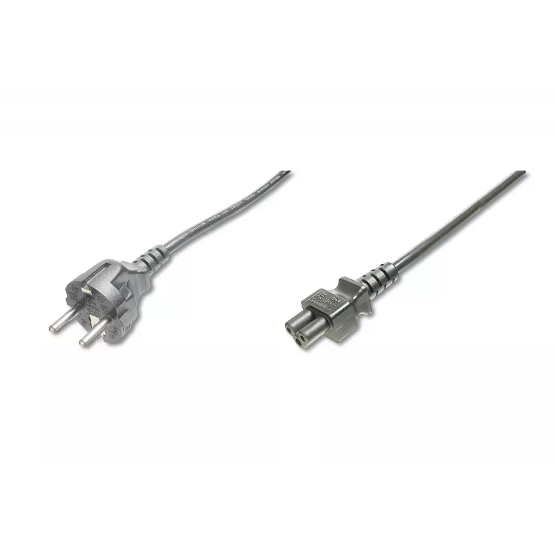 Assmann strāvas vads, Schuko - C5, kontaktdakša/kontaktligzda, 1,8 m, H05VV-F3G 0,75 mm², melns (AK-440103-018-S)