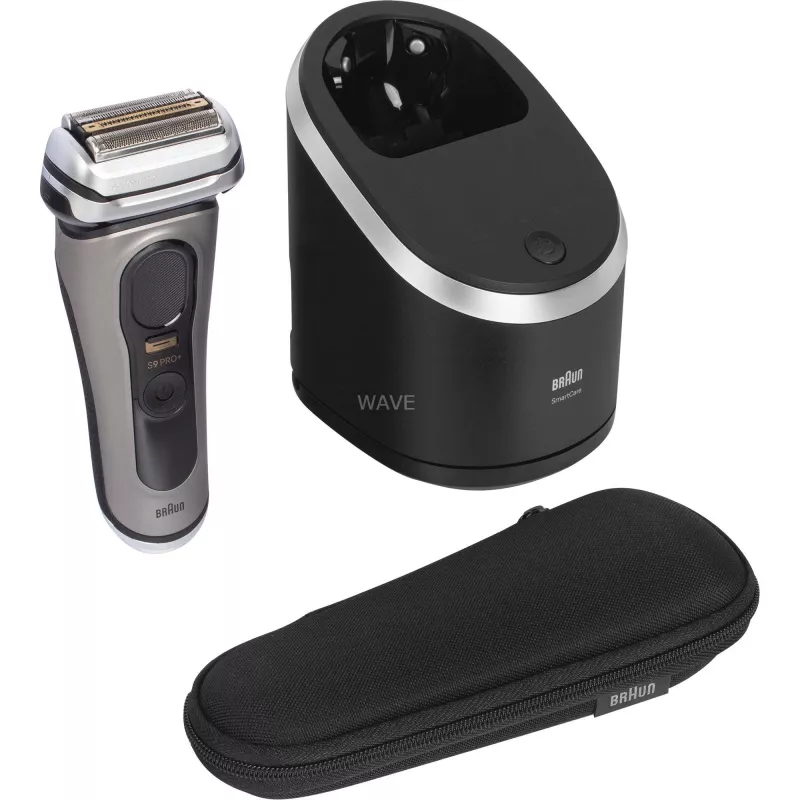 Braun Series 9 Pro+ 9565cc mitrais un sausais folijas skuveklis ar trimeri Metallic