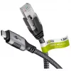 Wentronic goobay - Tīkla kabelis - 24 kontaktu USB-C (vīriešu) uz RJ-45 (vīriešu) - 1,0 m - 6 mm - FTP - CAT 6 - USB 3,1 - pīts kabelis - Melns, Sudrabs (70696)