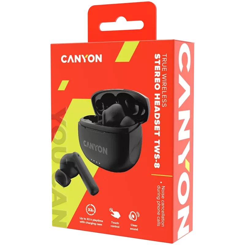 Bluetooth austiņas TWS-8 ENC Earbuds/BT 5.3 melnas