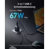 Iekštelpu USB ātrās uzlādes lādētājs Anker Prime A2669313 — 67 W, 1×USB-A, 2×USB-C, melns