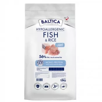 BALTICA Nutraceutic Hypoallergenic Light M zivs ar rīsiem - sausā suņu barība - 12kg