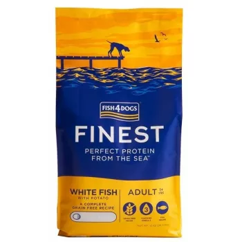FISH4DOGS Finest Ocean Balts fish M/L - sausā suņu barība - 12kg