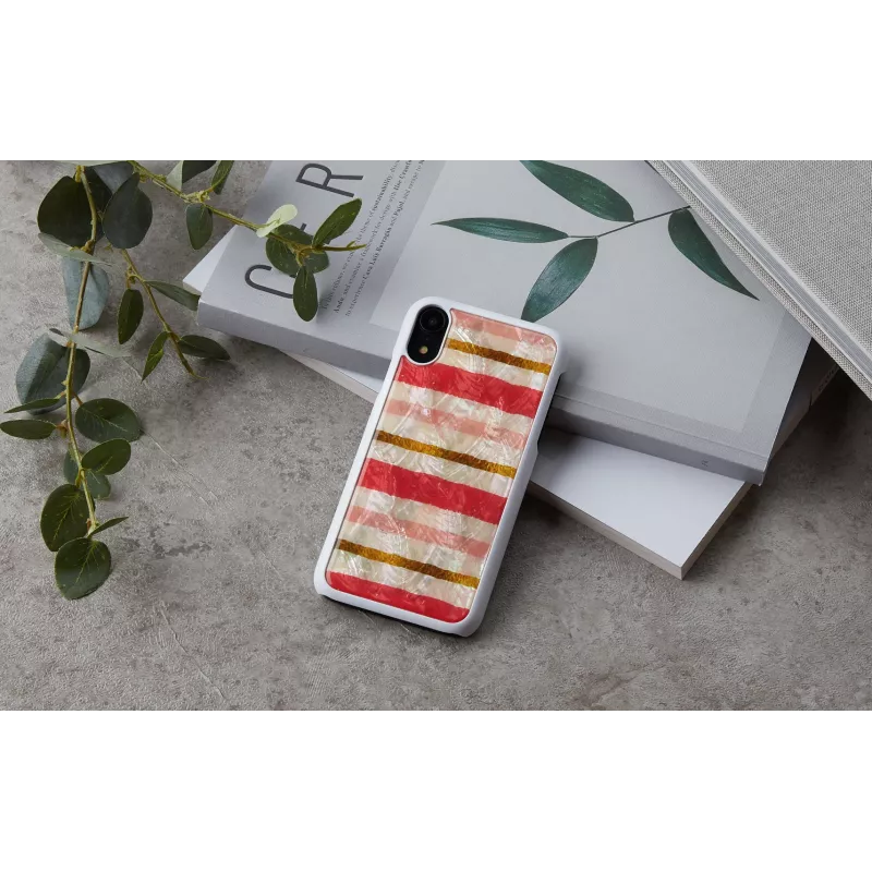 Aizsargājošs viedtālruņa maciņš iKins iPhone XR — Short Cake dizains, balts
