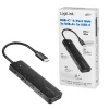USB-C centrmezgls, 4 porti 2x USB-A, 2x USB-C, melns
