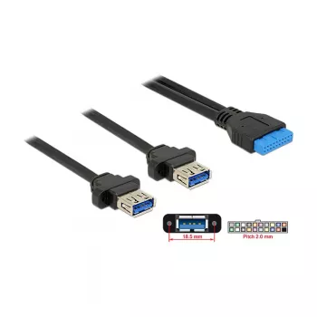 USB kabelis DeLOCK 85244 0.8 m melns
