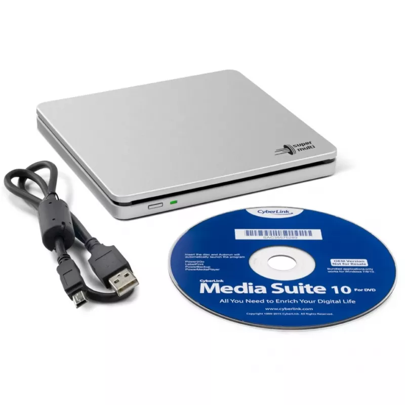 GP70NS50 SLIM, ārējais DVD rakstītājs (sudraba, ārējais, USB 2.0, 5,25)