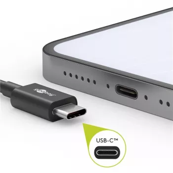 Goobay 51243 USB kabelis 2 m USB 2.0 USB C Melns (51243)