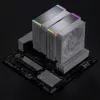 Jonsbo HX6280 CPU dzesētājs, PWM, RGB - 130 mm, balts