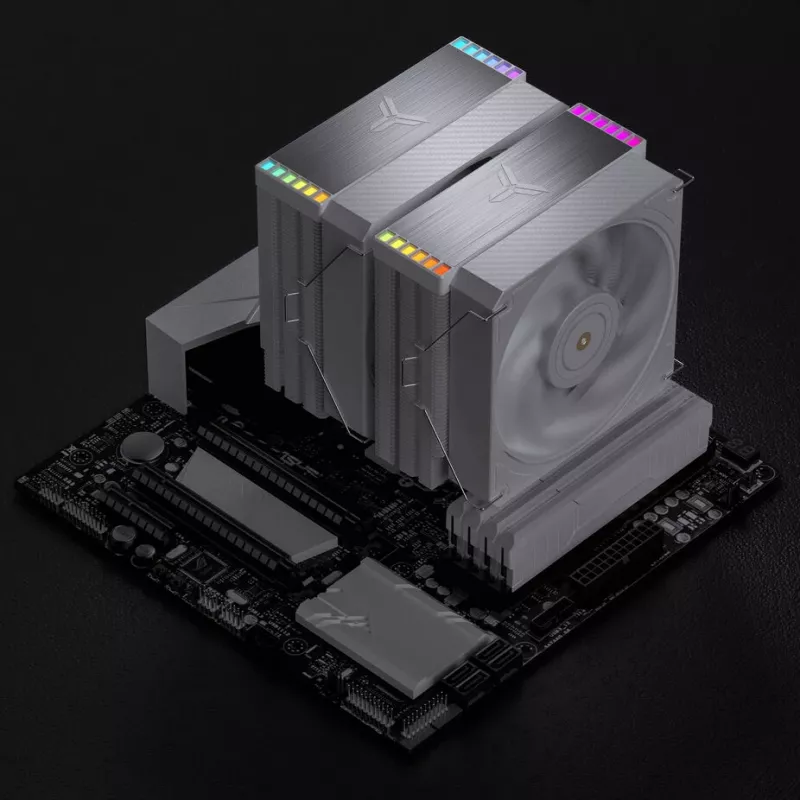 Jonsbo HX6280 CPU dzesētājs, PWM, RGB - 130 mm, balts