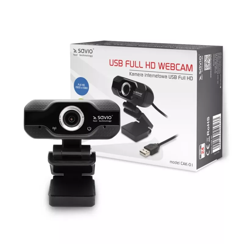 Savio interneta kamera tīmekļa kamera USB Full HD ar iebūvētu mikrofonu