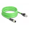 Tīkla kabelis DeLOCK M12 kabelis D kodēts 4 kontaktu tēviņš uz RJ45 tēviņš PUR (TPU) 5m