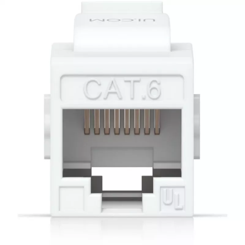 UBIQUITI CAT6 KEYSTONE COUPLER, IEPAKOJUMS PA 12. UBIQUITI CAT6 KEYSTONE COUPLER ĒRTAI JAU SABLĪVĒTU ETHERNET KABEĻU SAVIENOŠANAI