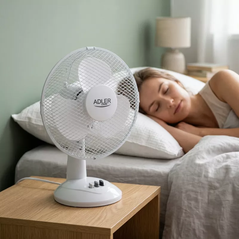 Adler | AD 7302 | Galda ventilators | Balts | Diametrs 23 cm | Ātrumu skaits 2 | Svārstīšanās | 60 W | Nē