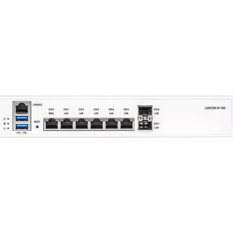 LANCOM R&S Unified Firewall UF-360 - Firewall - 8 Porti - GigE - 1U - Montējams statīvā