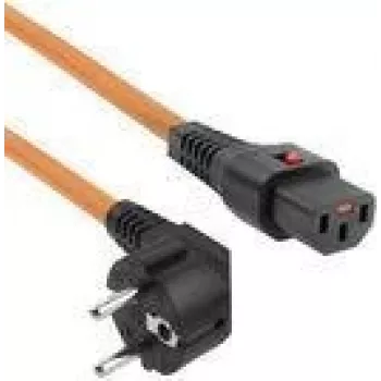 ACT strāvas vads CEE 7/7 vīrišķais (leņķveida) - C13 IEC Lock oranžs 2 m, EL247S