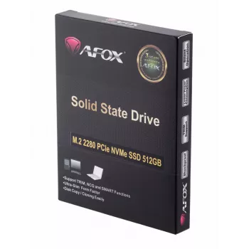 SSD M.2 AFOX ME300-512GN 512 GB PCIe NVMe TLC, lasīšana 2000 MB/s, rakstīšana 1600 MB/s